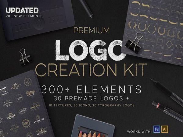 Premium Logo Creation Kit 300+ Elements Update 90+ New Elements